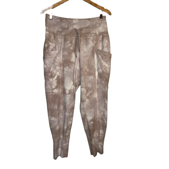 All in Motion Women's High-Waisted Drawstring Ribbed Jogger Pants Size M Beige - Picture 2 of 9